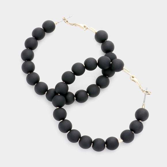 Jewelry - Colored Ball Cluster Hoop Statement Earrings